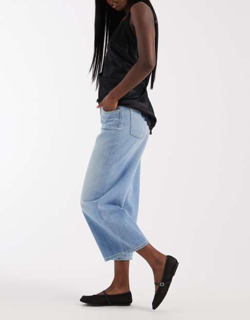 JJXX Santiago wide leg cropped jeans in light blue, 3 of 5