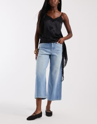JJXX Santiago wide leg jeans in light blue