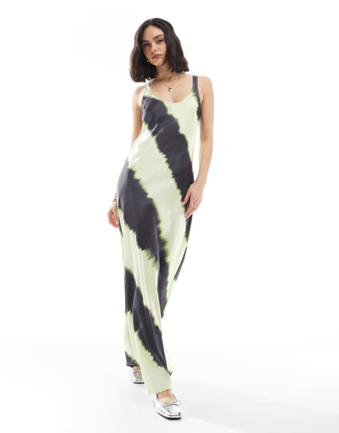 JJXX - Satijnen jurk met gele print - view 1