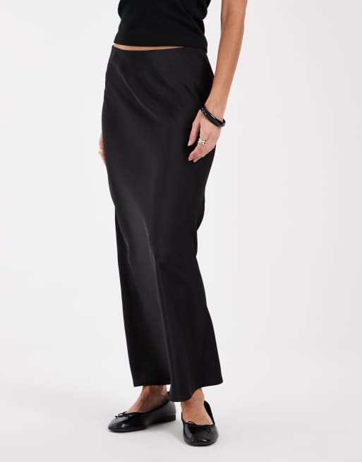 JJXX satin maxi skirt in black, 3 of 5