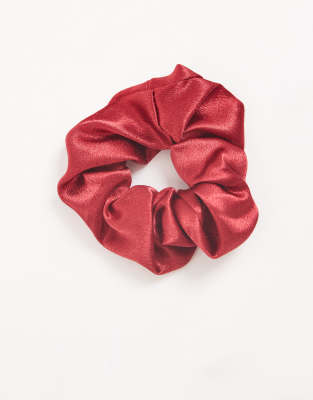 satin scrunchie in red