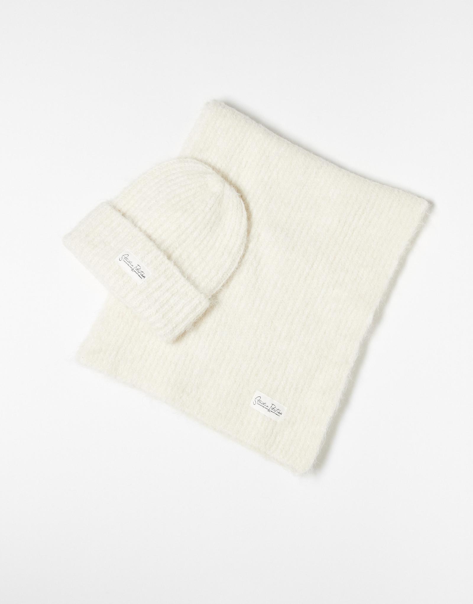 Подарочная коробка для шарфа и шапочки JJXX кремового цвета