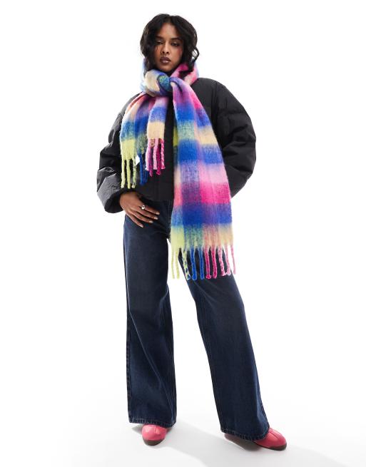 JJXX - Sciarpa oversize soffice a quadri multicolore