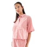 [JJXX] JJXX seersucker oversized cropped shirt in red stripe (part of a set) 16-18 Racing red