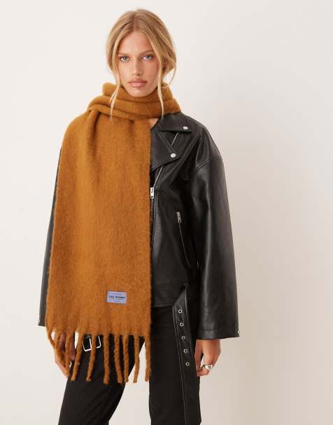 JJXX – Senapsgul, fluffig halsduk i oversize - view 1