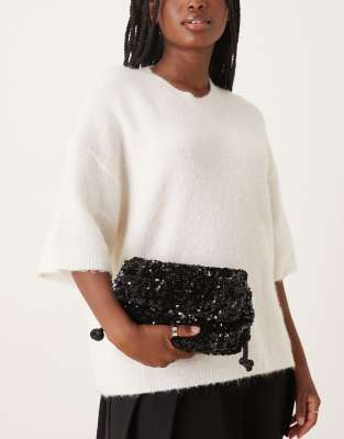 Jjxx Sequin Adjustable Bag In Black