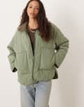 [JJXX] JJXX Serena high neck quilted jacket in green 14 Sea spray