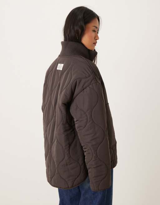 JJXX – Serena – Hochgeschlossene Steppjacke in Braun, 4 von 4