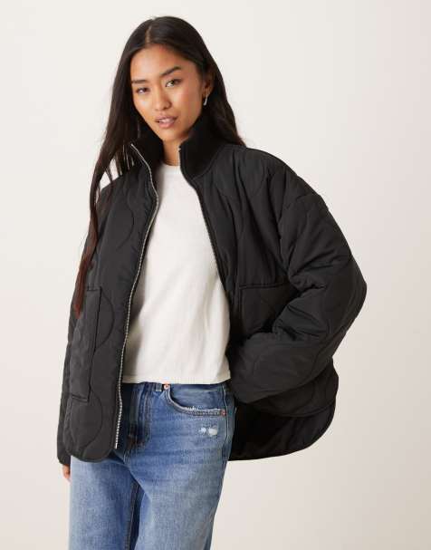 JJXX - Serena - Sort højhalset vatteret jakke - view 1