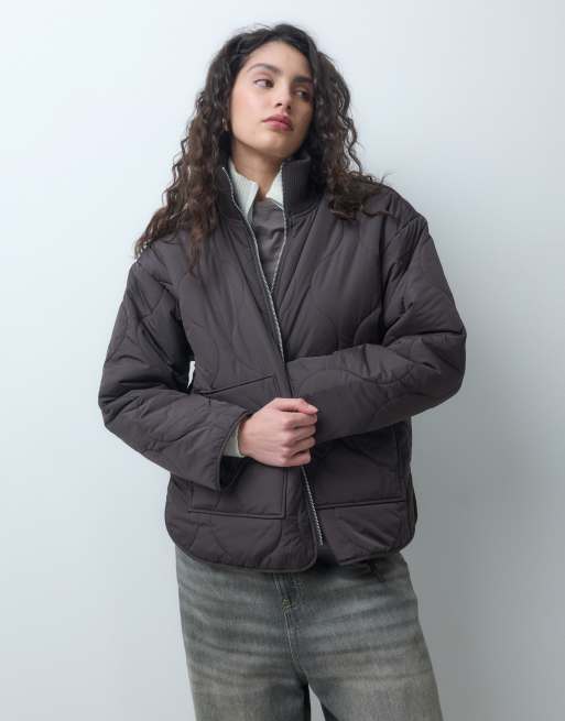 JJXX Serena veste matelassée à col montant marron, 2 de 4