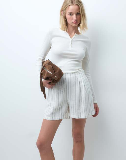JJXX set i linnemix med ränder, shorts i vitt, 2 av 5