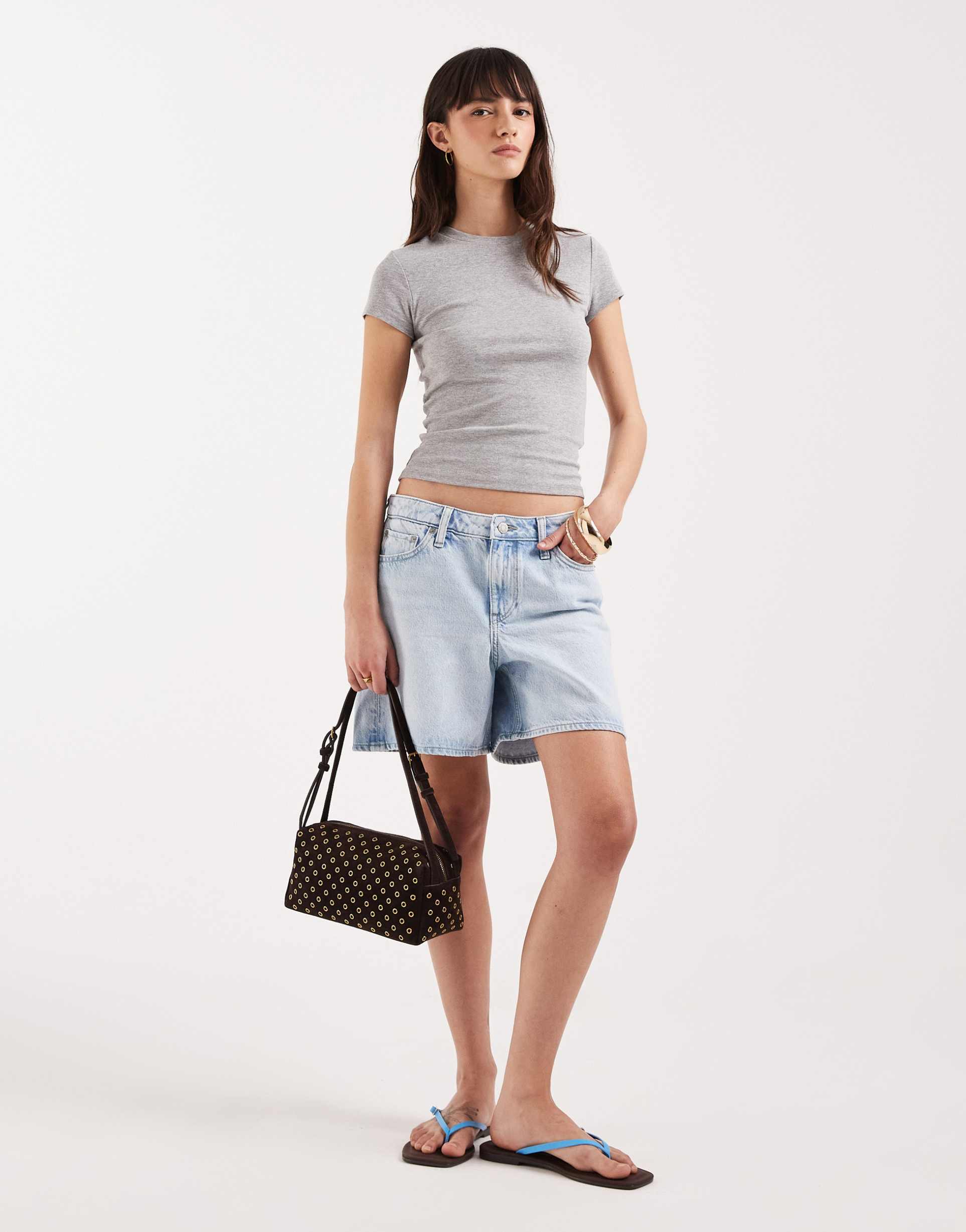 jjxx seville denim shorts in light blue