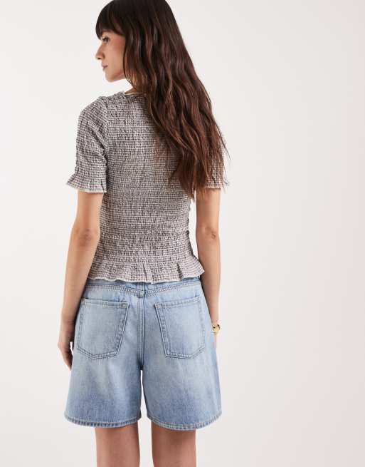 JJXX Seville denim shorts in mid blue, 5 of 5