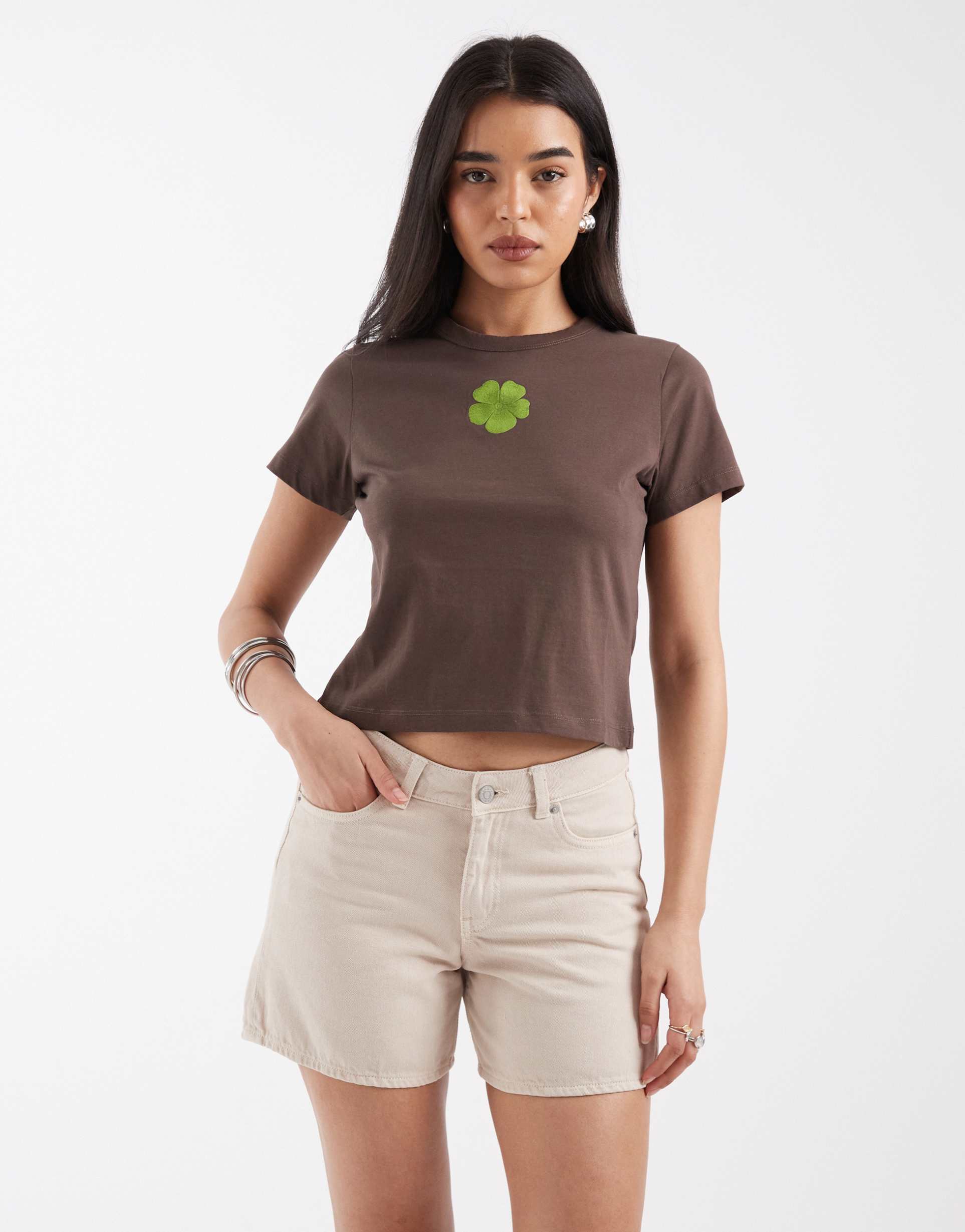 jjxx seville loose denim shorts in beige