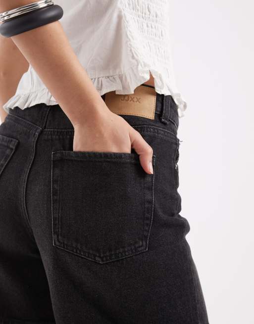 JJXX Seville loose denim shorts in washed black, 5 of 5