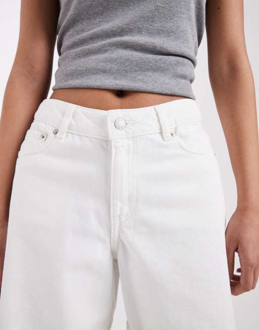 JJXX Seville loose denim shorts in white, 3 of 5
