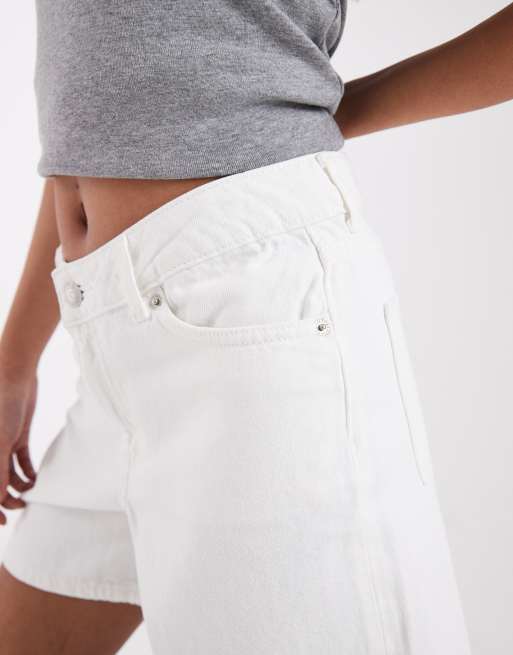 JJXX Seville loose denim shorts in white, 4 of 5