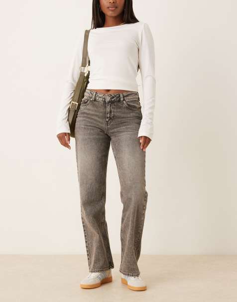 JJXX Seville loose mid rise jeans in gray - view 1