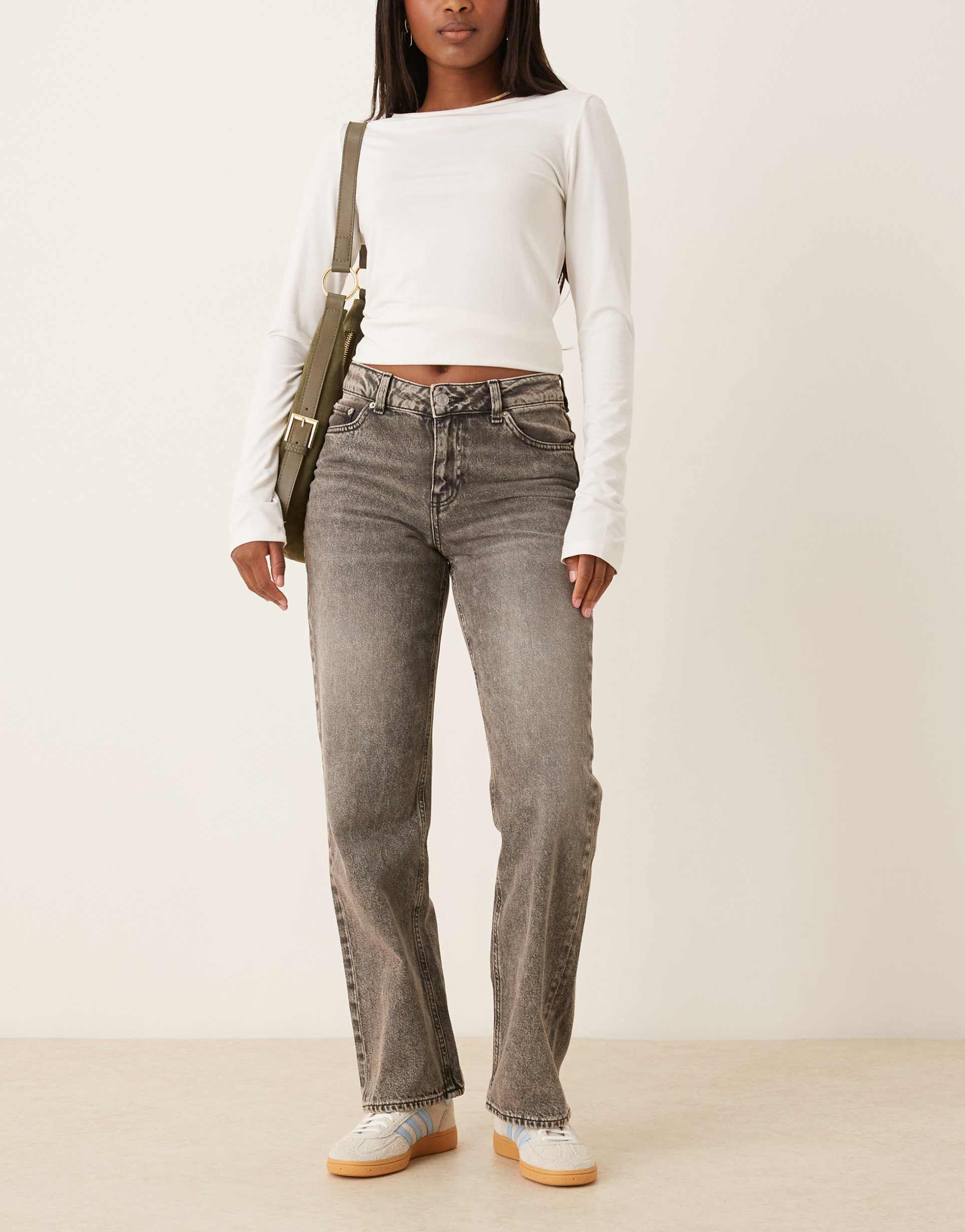 jjxx seville loose mid rise jeans in gray