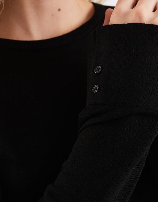 JJXX sheer knitted jumper in black, 3 of 4