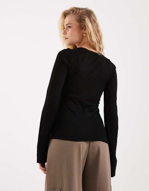 JJXX sheer knitted jumper in black, 4 of 4