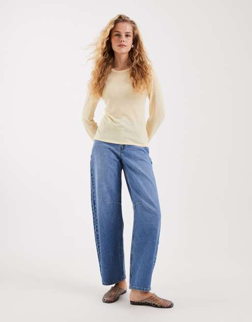 JJXX sheer knitted jumper in butter milk, 2 of 4