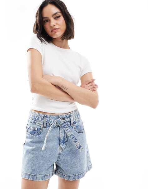 JJXX - Short en jean noué à la taille - Bleu clair - view 1