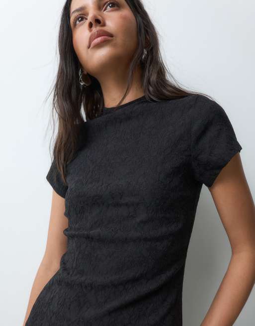 JJXX short sleeve structured dress in black, 3 of 5
