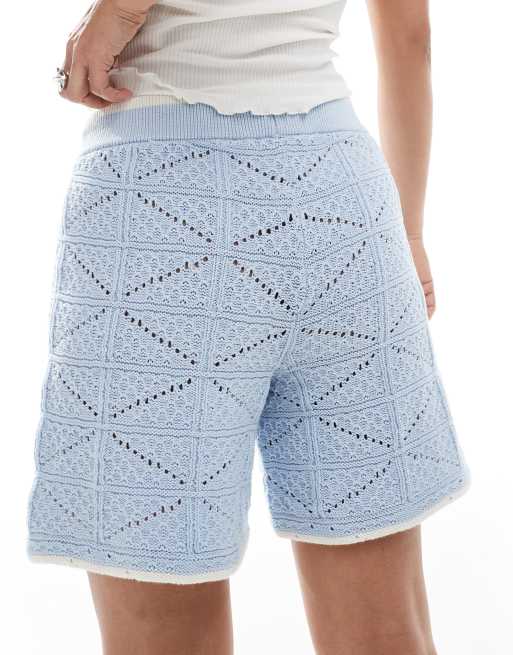 JJXX – Shorts aus Häkelstrick in Blau, Kombiteil, 3 von 5