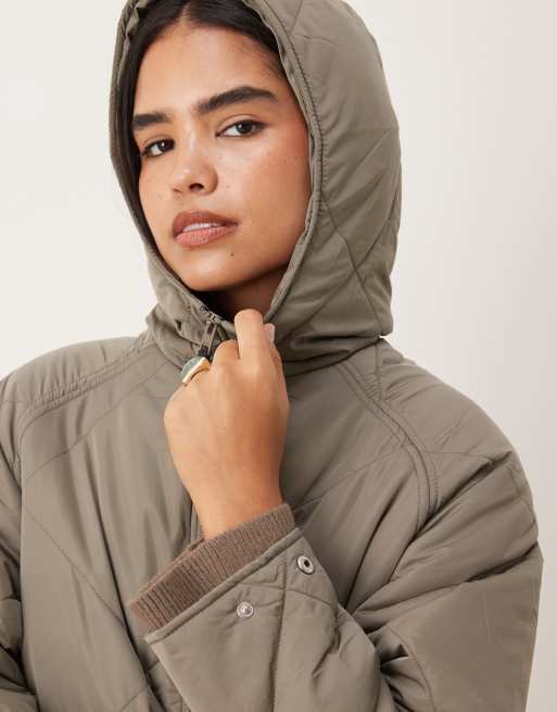 JJXX – Sienna – Beige, kviltad jacka med huva, 3 av 4