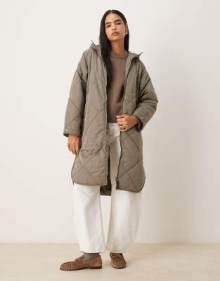 Jjxx Sienna Quilted Hood Jacket In Animal Print