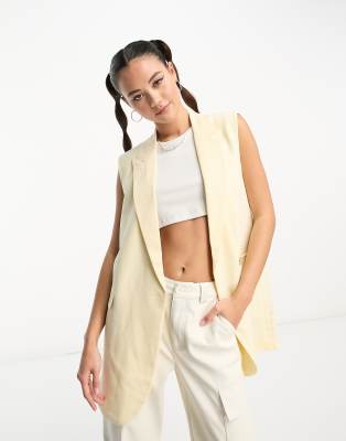 JJXX sleeveless blazer in cream