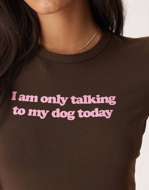 JJXX slogan T-shirt in brown and pink | ASOS