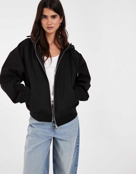 JJXX softshell zip through jacket in black - view 1