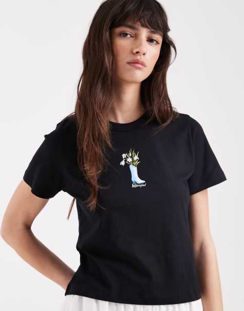 JJXX - Sort baby-T-shirt med forårsblomsterprint - view 1