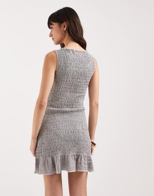JJXX - Sort smock-minikjole med tern, 4 af 4