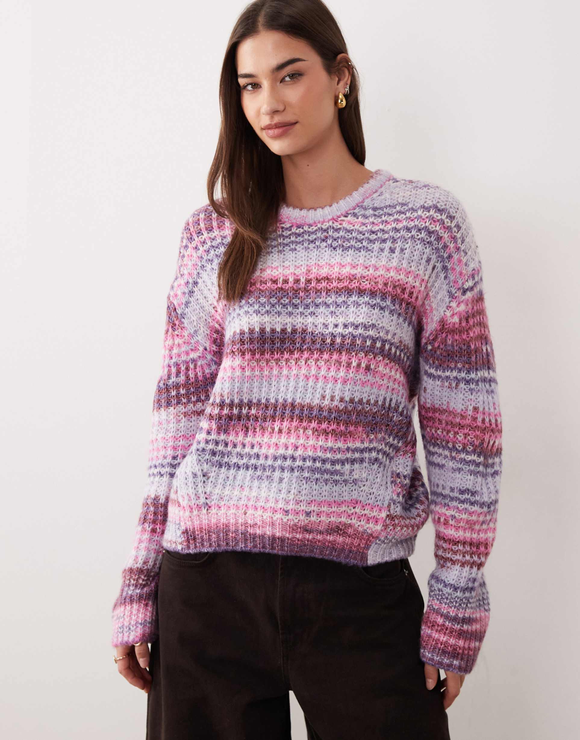 jjxx space dye sweater in multi