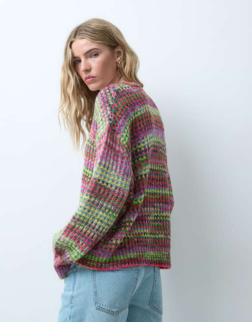JJXX spacedye knitted sweater in multi color, 3 of 4