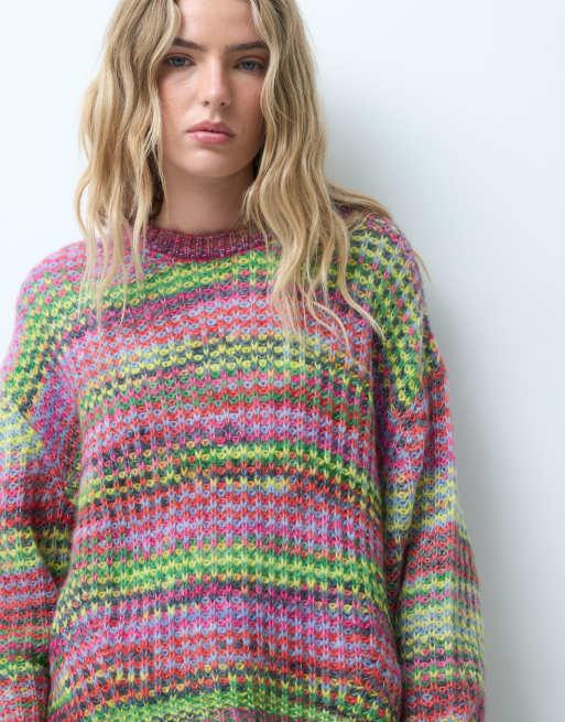 JJXX spacedye knitted sweater in multi color, 4 of 4