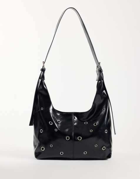 JJXX square eyelet shoulder bag in black - view 1