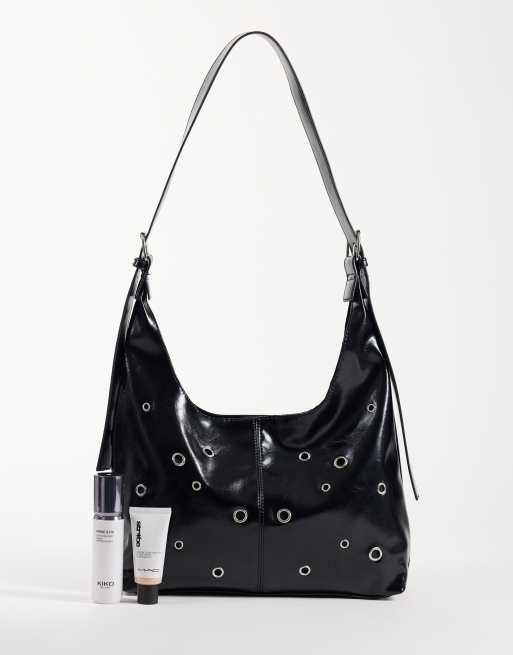 JJXX square eyelet shoulder bag in black, 2 of 4