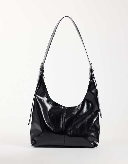 JJXX square eyelet shoulder bag in black, 4 of 4