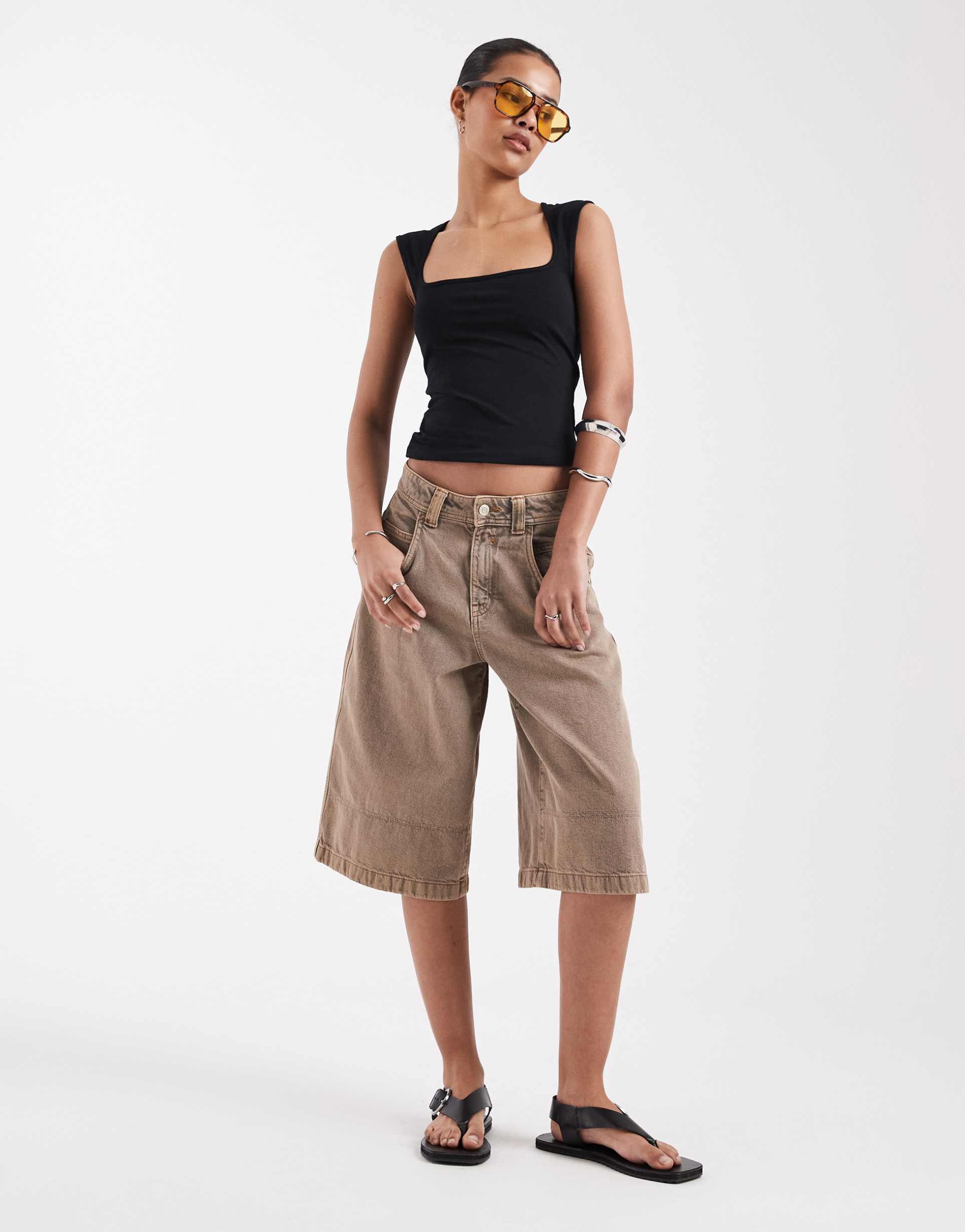 jjxx square neck top in black