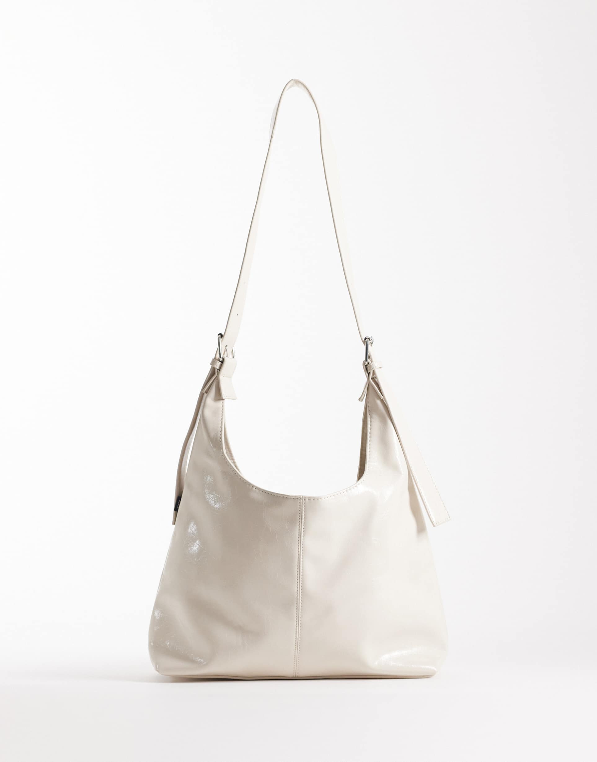 jjxx square patent shoulder bag in white