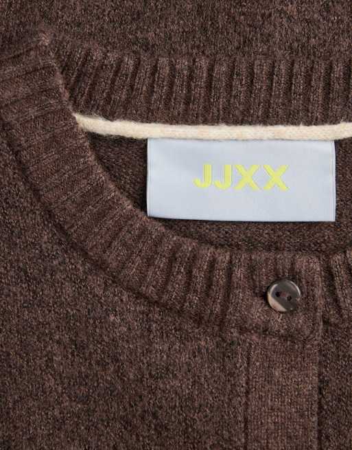 JJXX stickad kofta i seal brown, 4 av 7