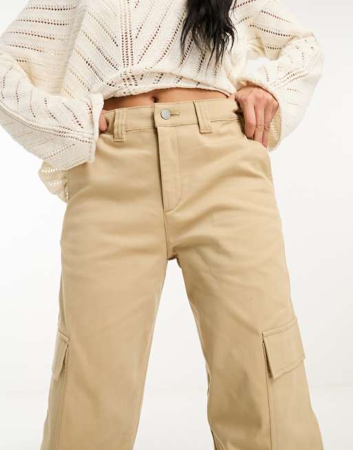 JJXX straight leg cargo trousers in beige ASOS