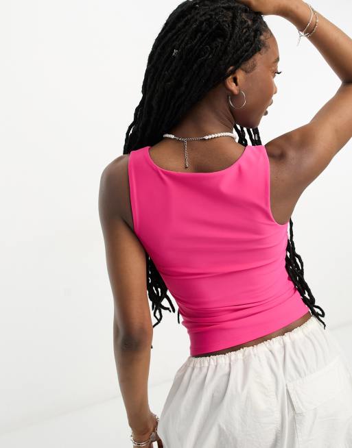 JJXX - Stram vendbar vesttop i klar pink, 2 af 4
