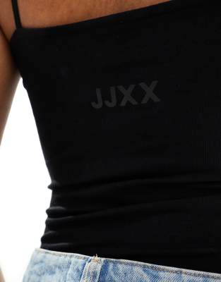 Jjxx Strappy Square Bodycon Tank Top In Black