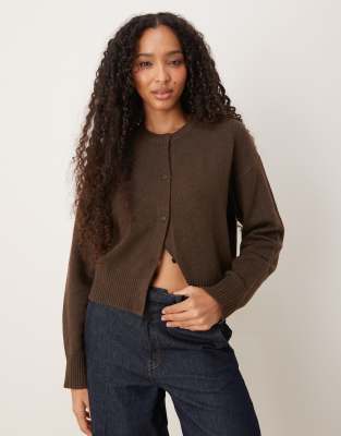 JJXX - Strickjacke aus Wollmischung in Braun-Brown