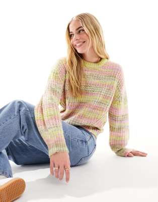 JJXX – Strickpullover mit Space-Dye-Muster in Flieder